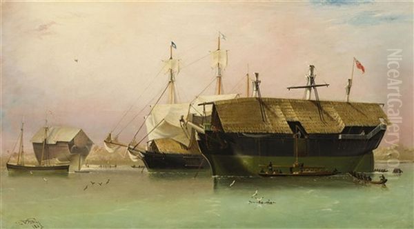 Unloading The Cargo Ship Oil Painting by Thomas Valentine Robins