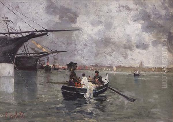 Pomeriggio Alla Marina Oil Painting by Ennio Borlotti