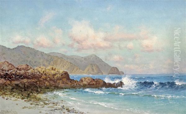 A Coastal View Oil Painting by Charles Dorman Robinson