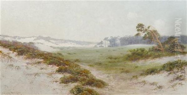 The Sand Dunes, A Misty Morning, Monterey Oil Painting by Charles Dorman Robinson