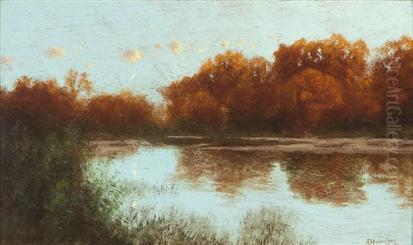 Twilight On The Sacramento River Oil Painting by Charles Dorman Robinson