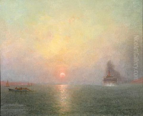 Sunset Over The Bay Oil Painting by Charles Dorman Robinson