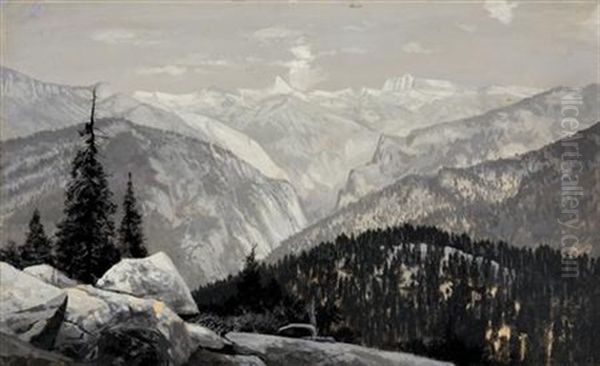 Kings River Canyon (+ King's River Canyon, Looking North; 2 Works) Oil Painting by Charles Dorman Robinson