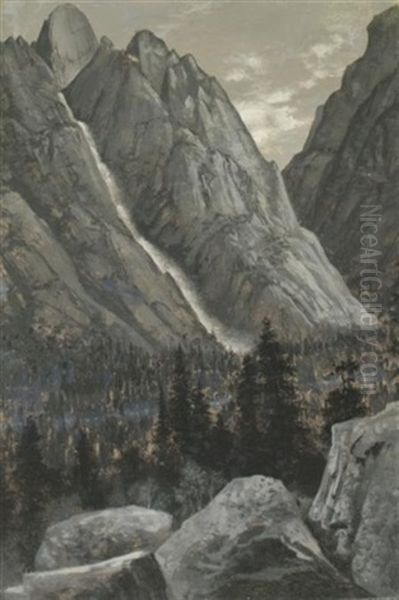 South Wall, King's River Canyon (+ Grant's Monument, King's River Canyon; 2 Works) Oil Painting by Charles Dorman Robinson