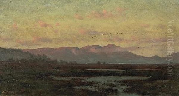 A Marsh At Sunset With Mount Tamalpais In The Distance by Charles Dorman Robinson