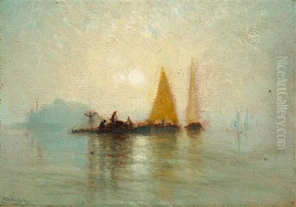 Misty Morning Sails, Corinthian Island Oil Painting by Charles Dorman Robinson