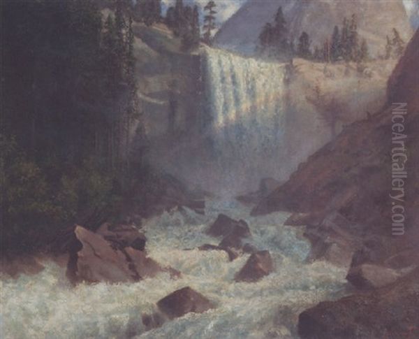 Yosemite Falls Oil Painting by Charles Dorman Robinson