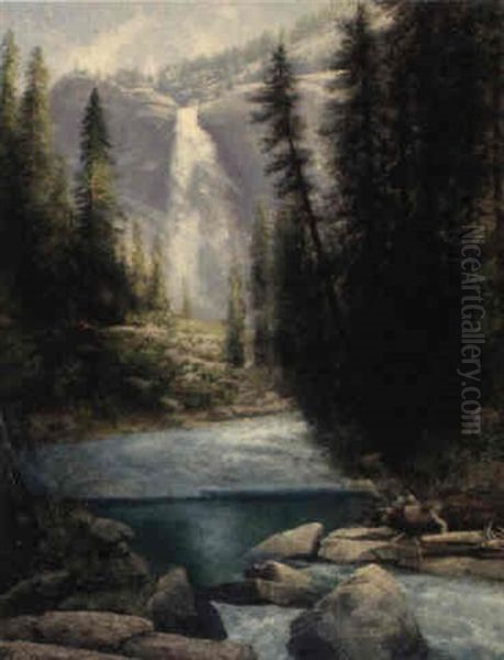 Nevada Falls, Yosemite Oil Painting by Charles Dorman Robinson