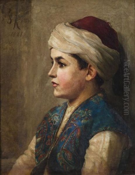 Portrait D'un Jeune Turc Oil Painting by Elizabeth B. Stanton Robinson