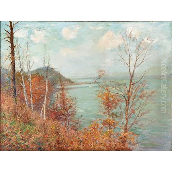 Banks Of The Hudson Oil Painting by Hal Robinson