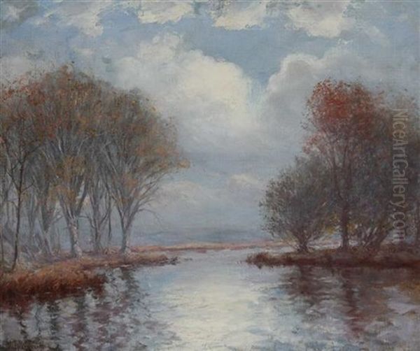 River Landscape Oil Painting by Hal Robinson