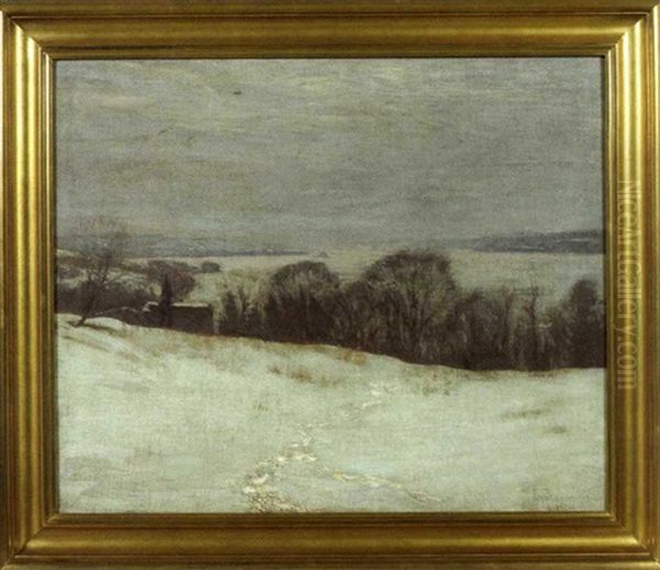 Piermont Winter Oil Painting by Hal Robinson