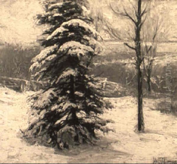 Snowfall Oil Painting by Hal Robinson