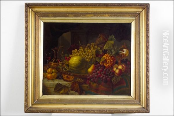 Hedelmaasetelma (stilleben Med Frukt) Oil Painting by Henry (John Henry) Robinson