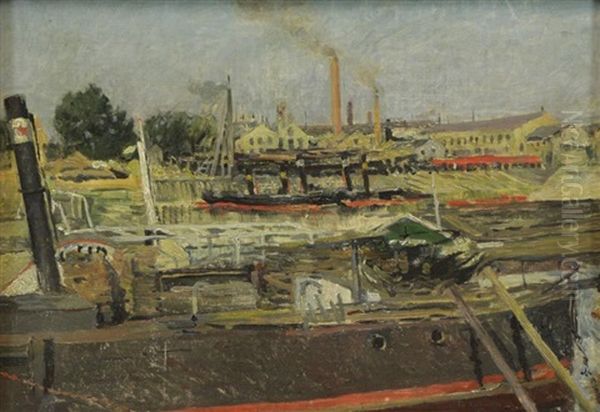 Cos Cob Oil Painting by Theodore Robinson