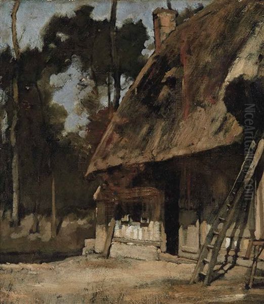 The Cottage Oil Painting by Theodore Robinson