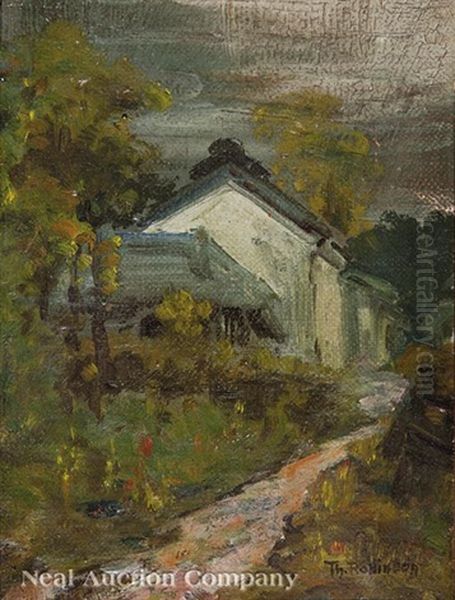 Cottages Beside A Path by Theodore Robinson