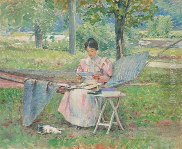 Correspondence Oil Painting by Theodore Robinson