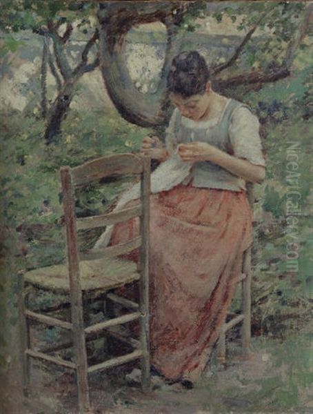 The Seamstress Oil Painting by Theodore Robinson