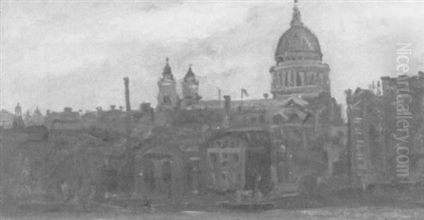 St. Paul's, London Oil Painting by Thomas Harris Robinson