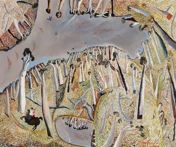 Landscape (canungra) Oil Painting by William Robinson