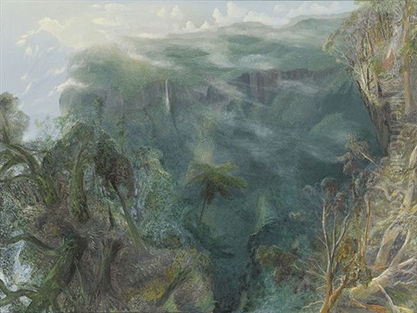 Landscape With Veiled Mountains Oil Painting by William Robinson