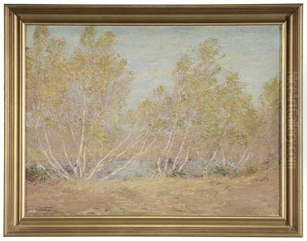 Birches In Autumn Oil Painting by William S. Robinson