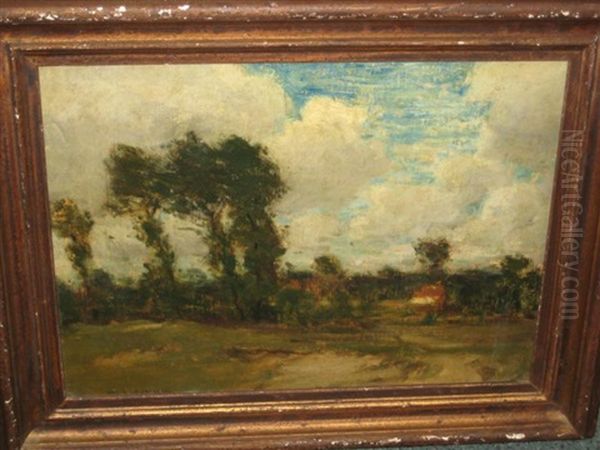 Landscape With Distant Farmhouse Oil Painting by William S. Robinson