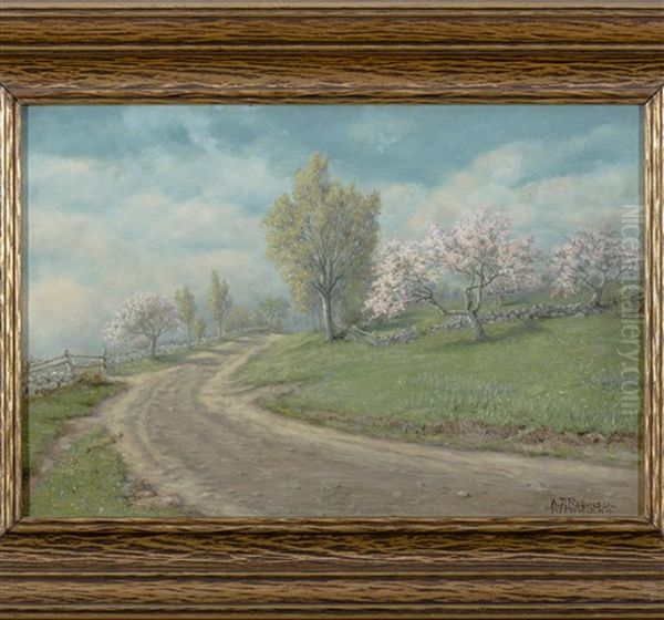 Apple Orchard In Spring Oil Painting by William T. Robinson