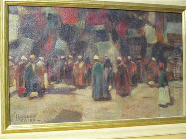 In The Carpet Bazaar, Cairo by William Robson