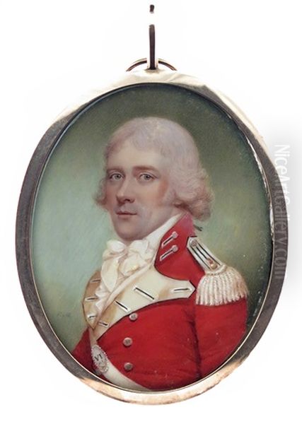 Portrait Miniature Of An Officer Oil Painting by Sampson Towgood Roch