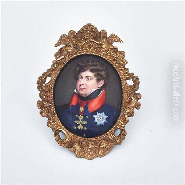 Portrait Miniature Of King George Iv Oil Painting by Sampson Towgood Roch