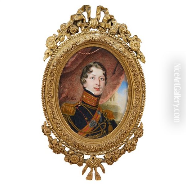 Portrait  Of A Hrh Prince Augustus Frederick Oil Painting by Simon Jacques Rochard