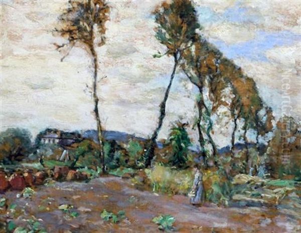 A Provencale Landscape Oil Painting by Albert Ignatias Roche