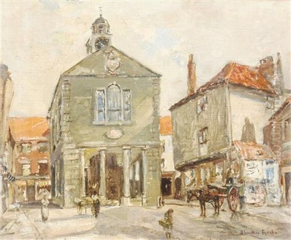 Town Hall, Vetheuil - Near Paris Oil Painting by Alexander Roche