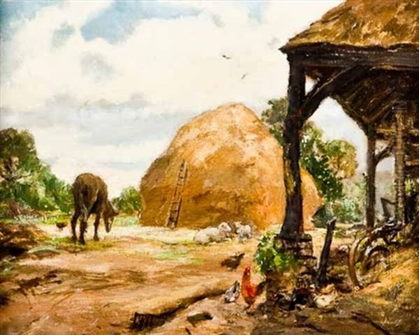 The Crofter's Steading Oil Painting by Alexander Roche