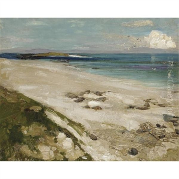 The North Shore Of Iona Looking Towards Ulva And Mull Beyond Oil Painting by Alexander Roche