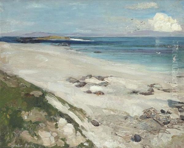 The North Shore Of Iona Looking Towards Ulva And Mull Beyond Oil Painting by Alexander Roche