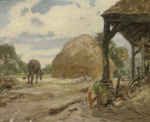 Crofter's Steading Oil Painting by Alexander Roche