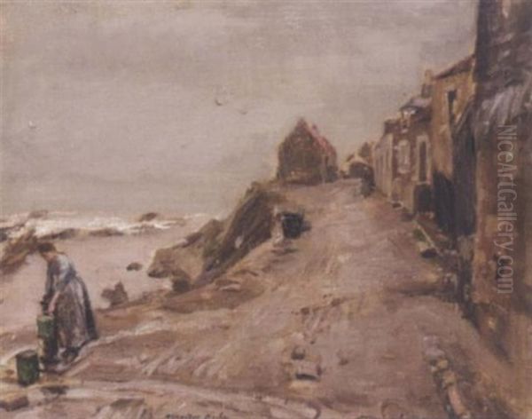 A Wet Day, St. Monans Oil Painting by Alexander Roche