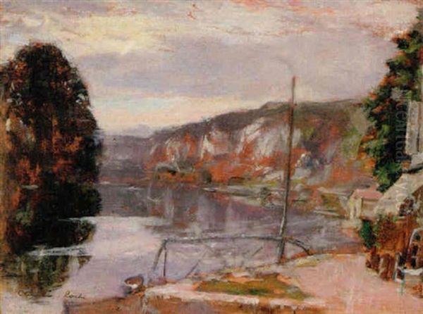 The Seine Near Les Audleys Oil Painting by Alexander Roche