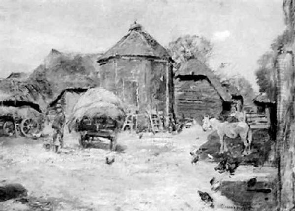 The Farmyard Oil Painting by Alexander Roche