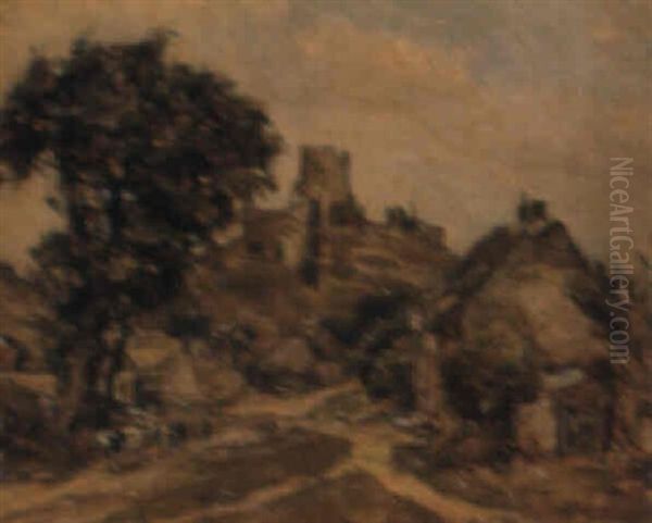 Corfe Castle Oil Painting by Alexander Roche