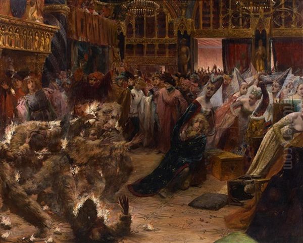 Le Bal Des Ardents Oil Painting by Georges Antoine Rochegrosse