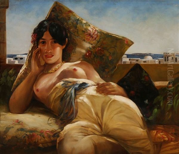 An Odalisque Oil Painting by Georges Antoine Rochegrosse