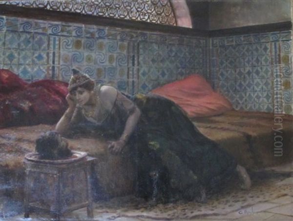 Salome Regardant Jean-baptiste Oil Painting by Georges Antoine Rochegrosse