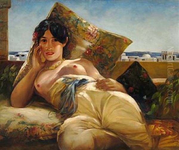 An Odalisque Oil Painting by Georges Antoine Rochegrosse