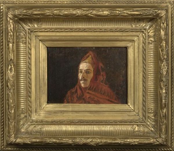 Nomadic Tribesman In A Red Mantle Oil Painting by Georges Antoine Rochegrosse