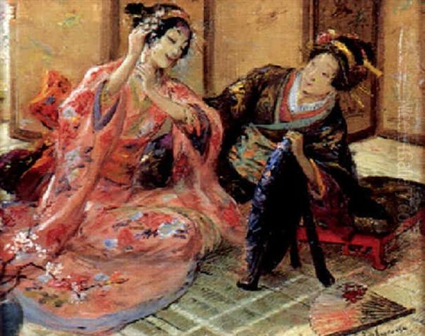 Les Geishas Oil Painting by Georges Antoine Rochegrosse