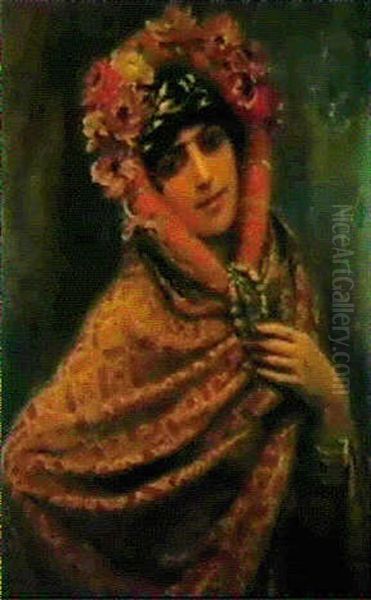 La Femme Aux Anemones Oil Painting by Georges Antoine Rochegrosse